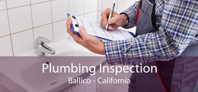 Plumbing Inspection Ballico - California